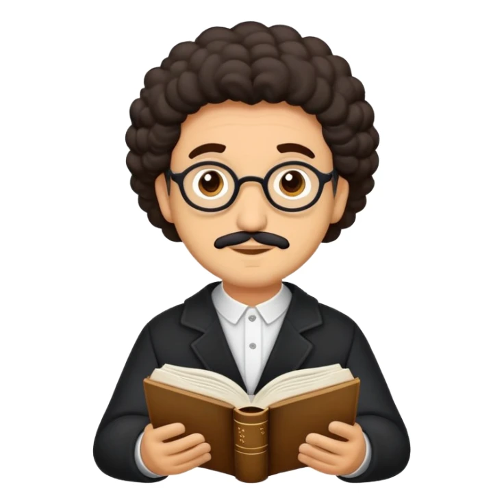 Chico moreno pelo rizado leyendo la biblia  sticker