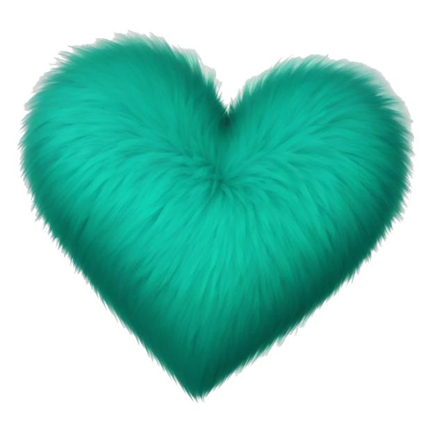 Teal fur heart sticker