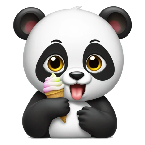 Panda eating ice cream sticker