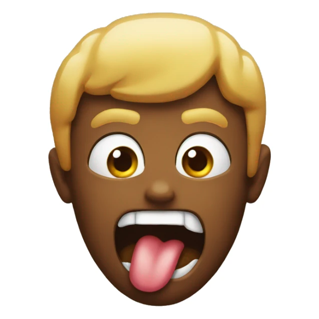 Emoji pulling tongue to taunt sticker