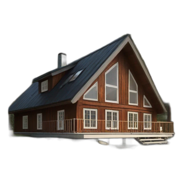 iconic scandinavian architecture wood holiday home front sticker