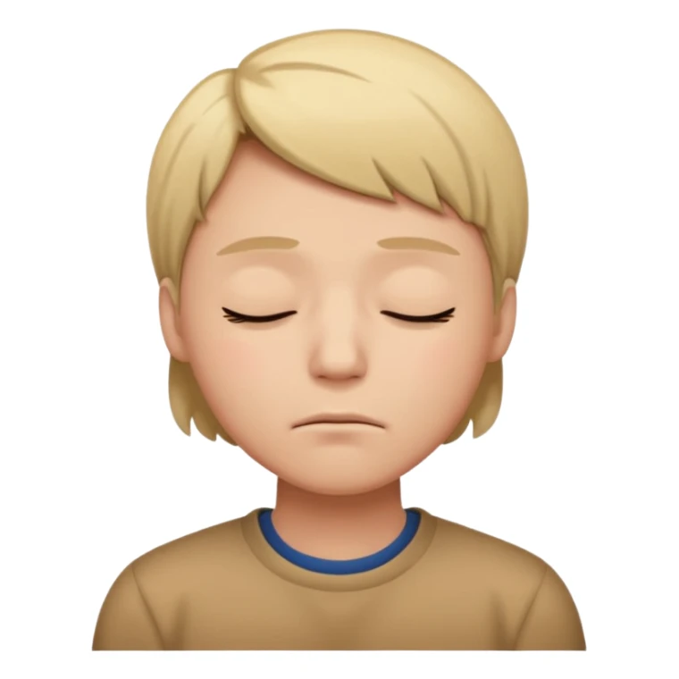 The human face with close eyes and bleh sticker