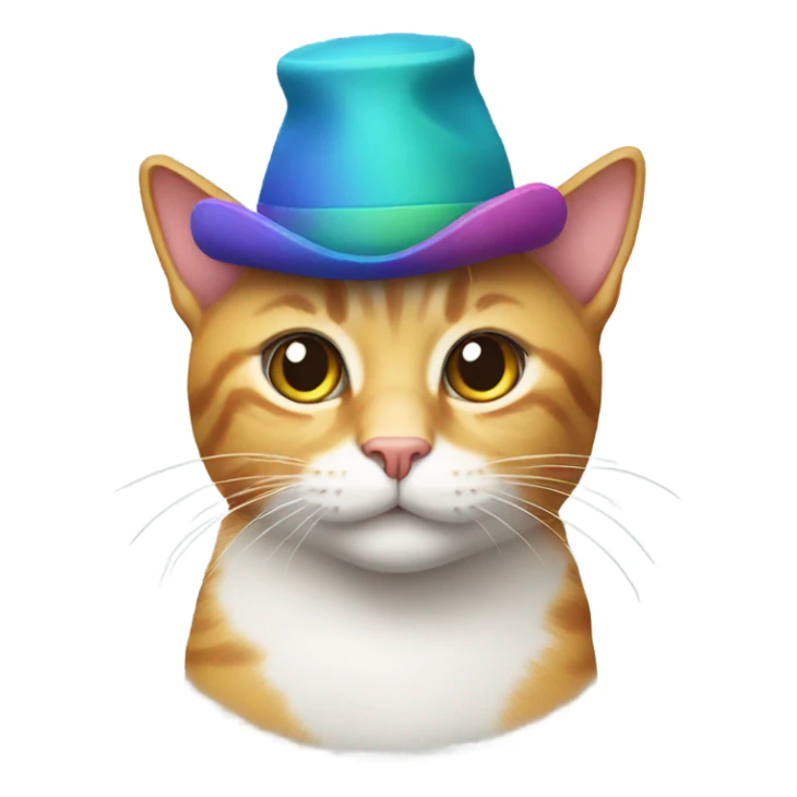 Cat wearing a hat sticker