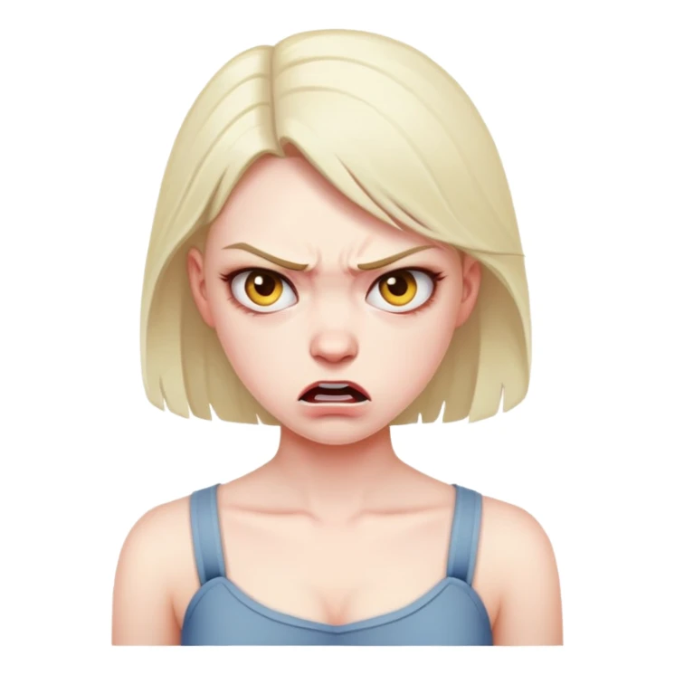 Crossing necks by neck angry girl sticker