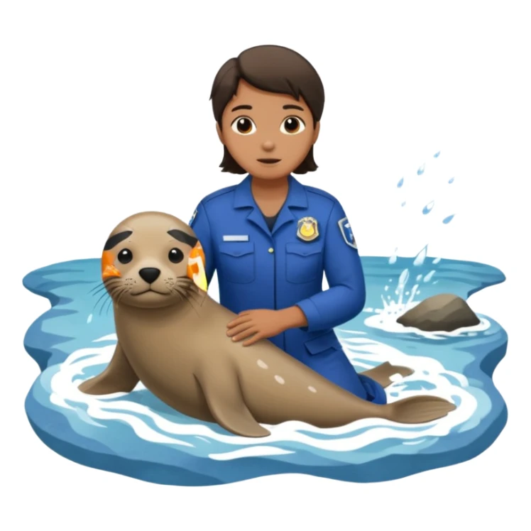 National Oceanic and Atmospheric Administration rescue workers rescue a seal sticker