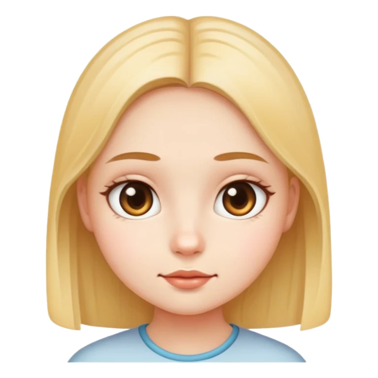 girl with narrow small eyes and big round face sticker