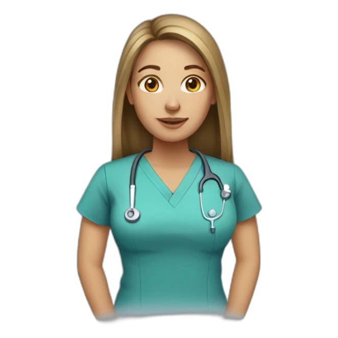 Surgical tech female with long hair sticker
