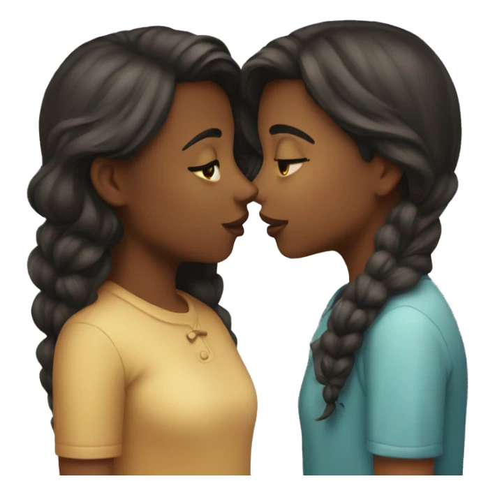 two girls kissing sticker