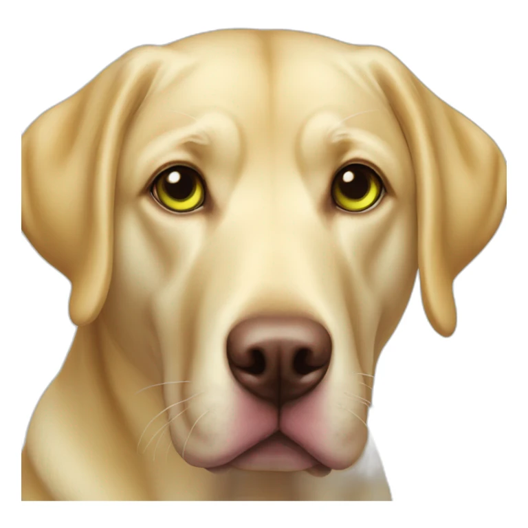 yellow labrador pink nose green eyes sticker