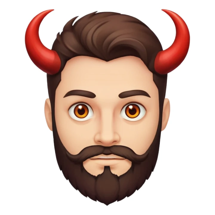 Brown eyes gay Satan with beard sticker