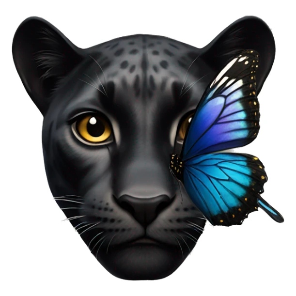 Black panther and butterfly sticker