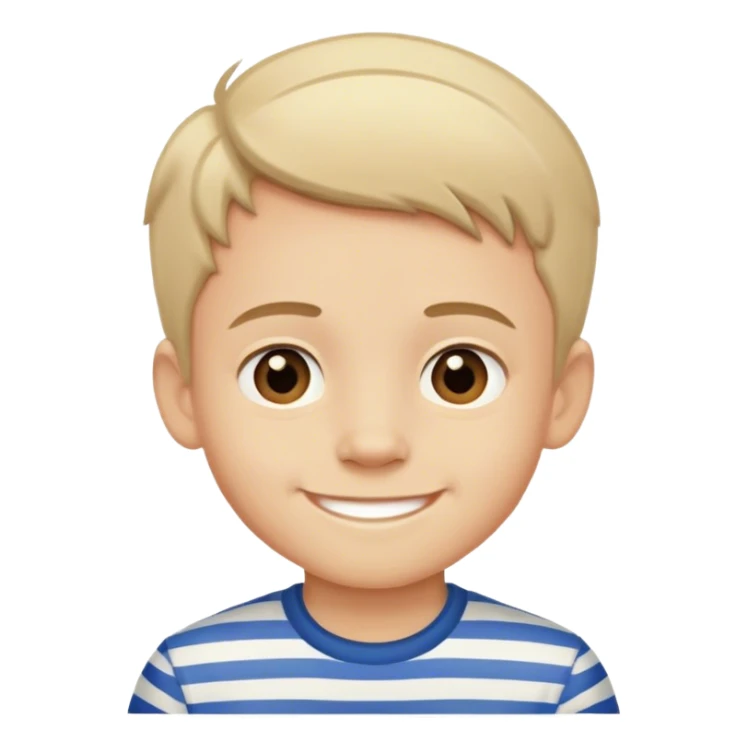 smiling boy in striped shirt sticker