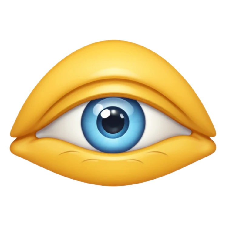 Pleading eye emoji with tear in eye sticker