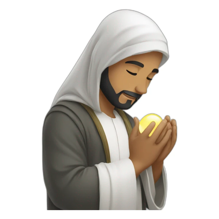 Muslim man Placing his hope in Allah. sticker