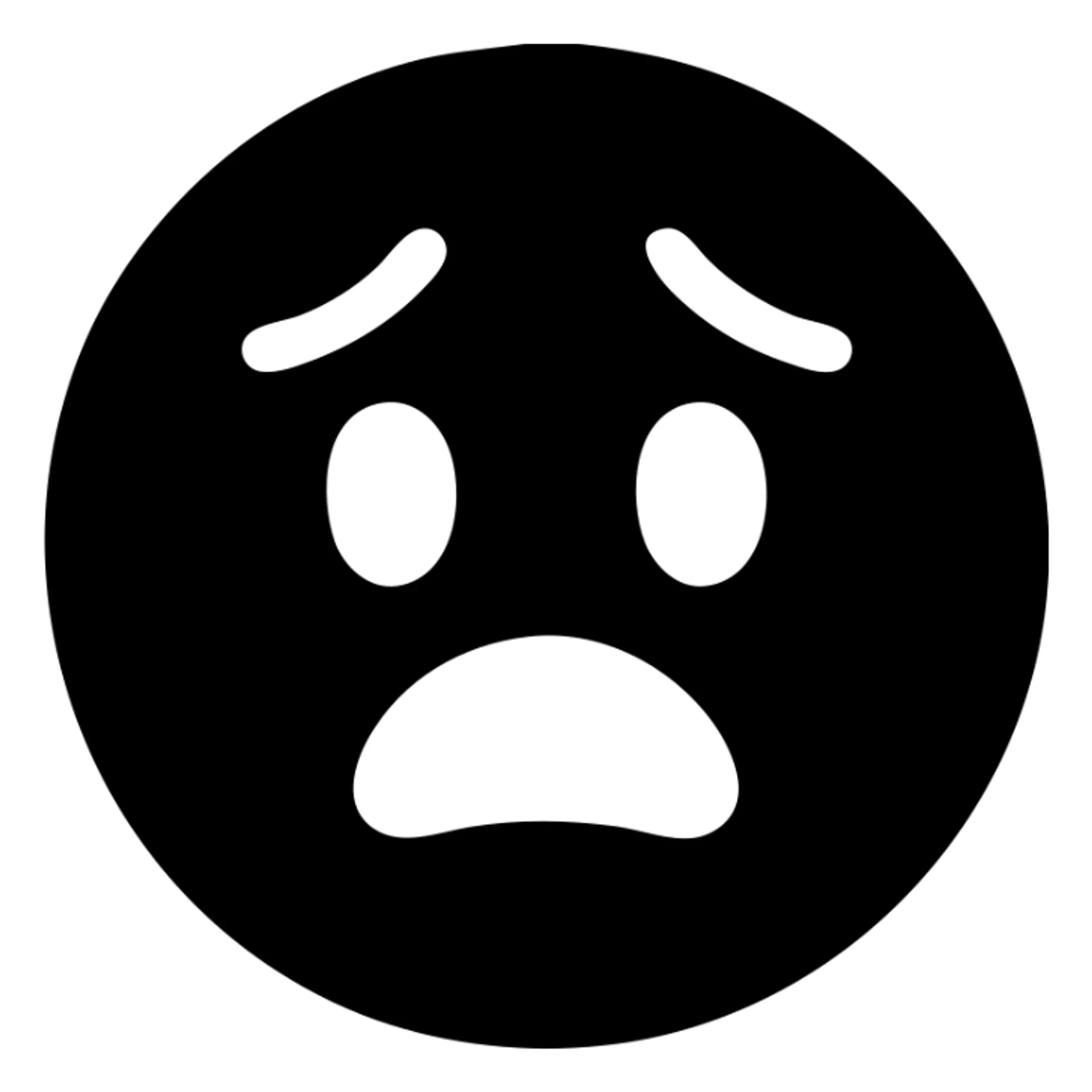darkened yellow emoji face showing despair, icon style sticker