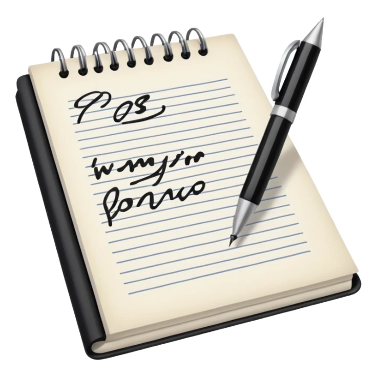 a paper manuscript that is a screenplay with a ballpoint pen sticker