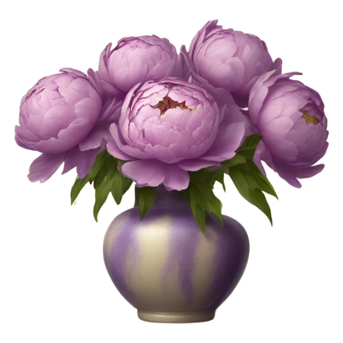 purple  peonies in a biege vase sticker