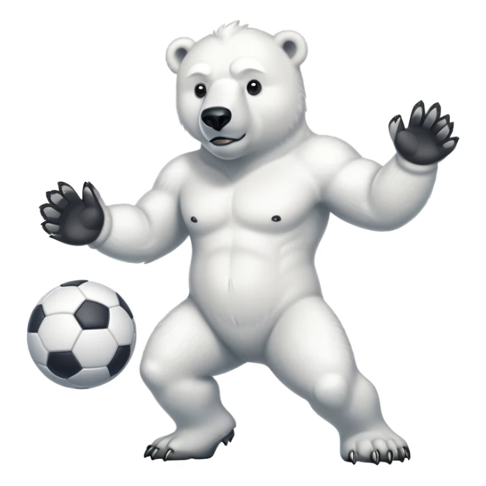 Oso polar futbolista  sticker