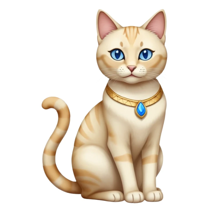 Egyptian cat full body sitting with blue eyes sticker