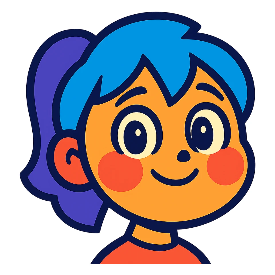 adorable Mirra face, expressive eyes, blushing sticker