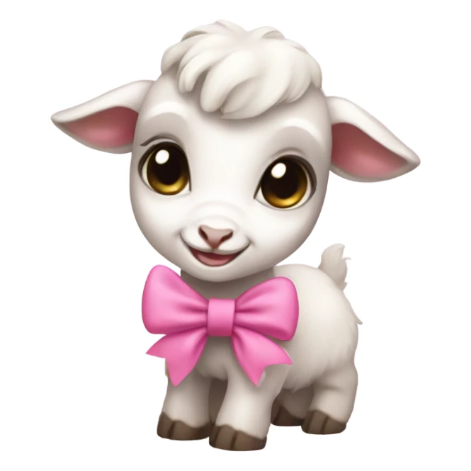 Baby goat girl with pink bow sticker
