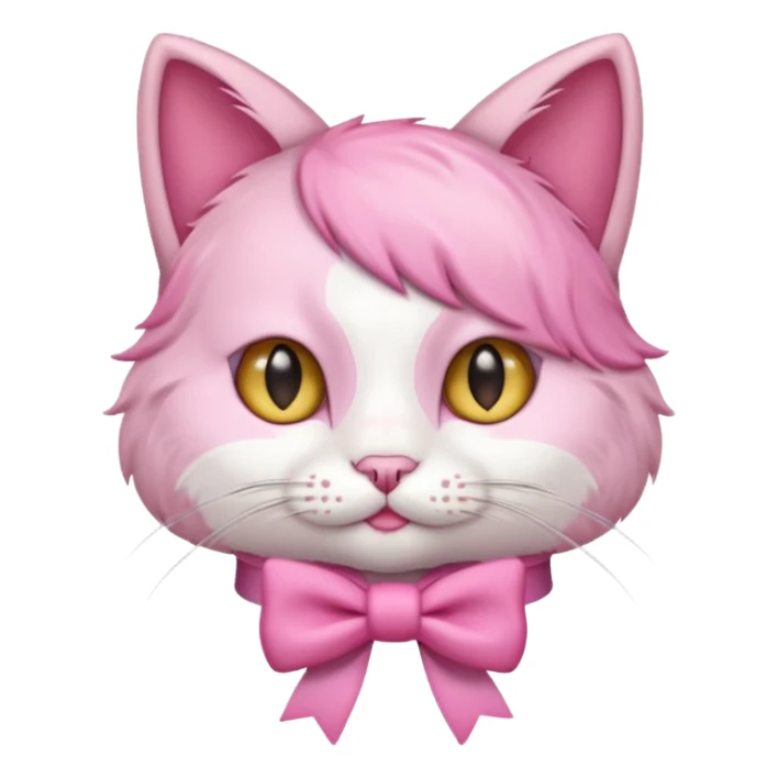 Aesthetic cute cat with a pink aesthetic bow in her head sticker