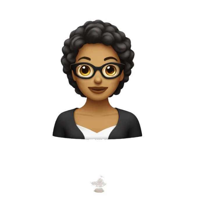 Mujer con collarín, cabello rulo castaño, piel blanca y lentes negros sticker
