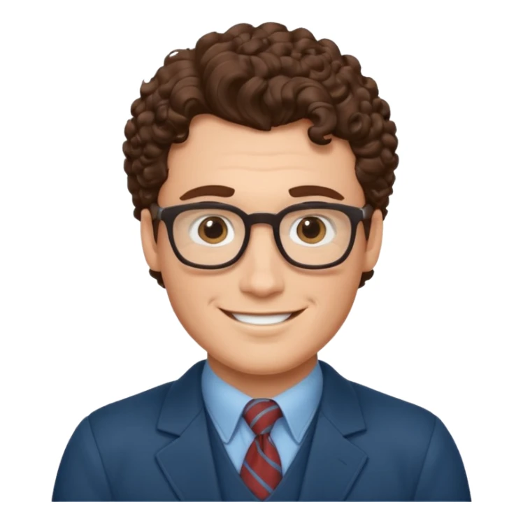 clark kent with curly hair smiling  sticker