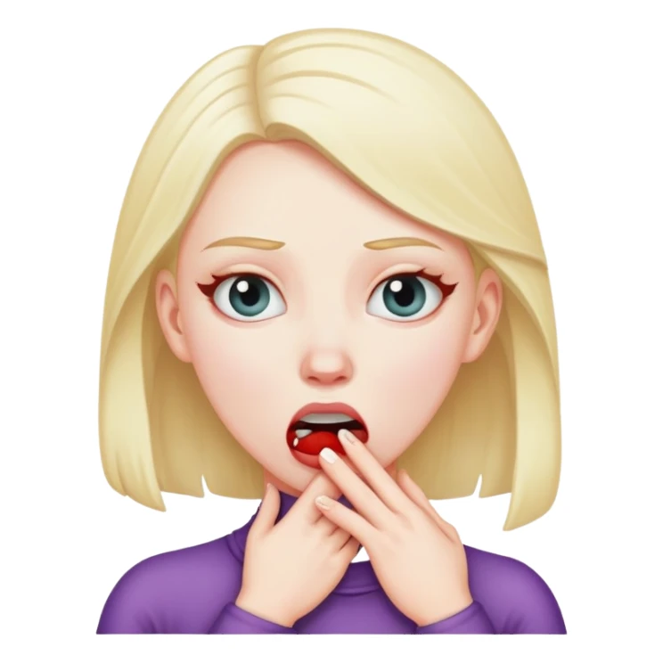 white girl choking self out sticker