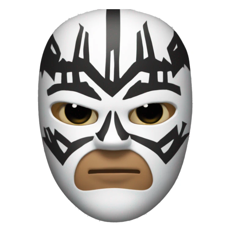 mascara de lucha libre blanca con aleta superior sticker