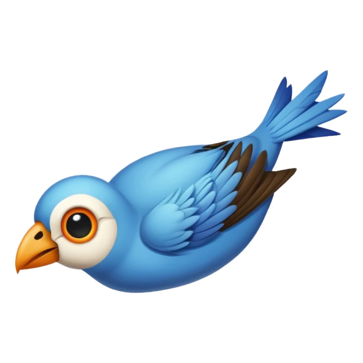 a bird which has died and is lying on its back with cartoon x's in the eyes sticker