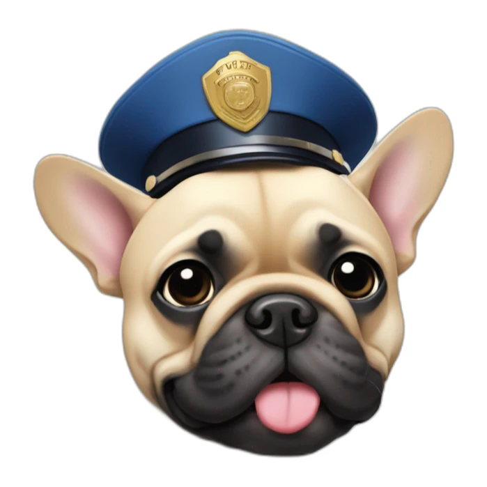 French bulldog police sticker