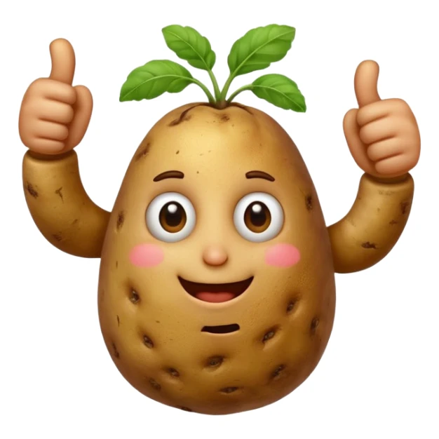 potato with lots of thumbs up sticker