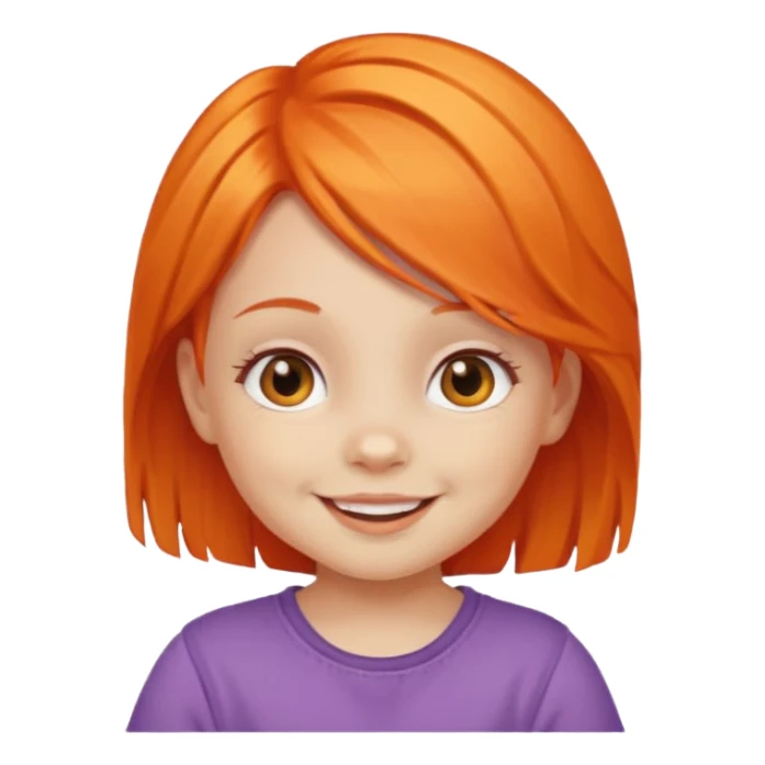 girl baby with orange hair sticker
