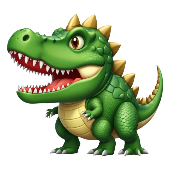 A hybrid creature that's part bomb, part dinosaur, and part crocodile sticker