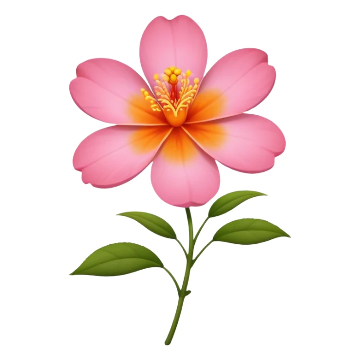Flor de Hawái rosa y en el medio naranja  sticker