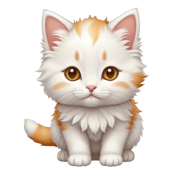 White kitten with some ginger on its head full body photo sticker