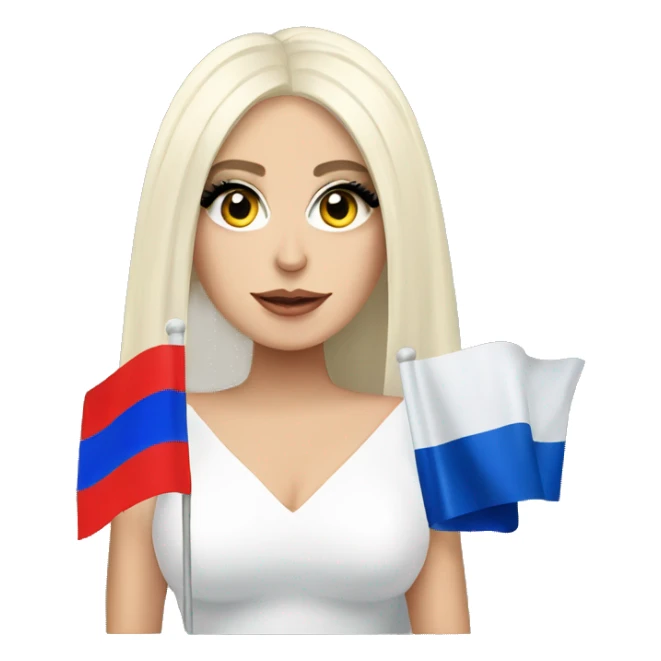lady gaga with russian flag  sticker