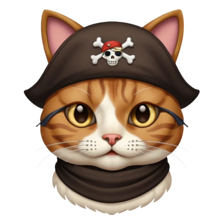 pirate cat with human body one eye mask sticker