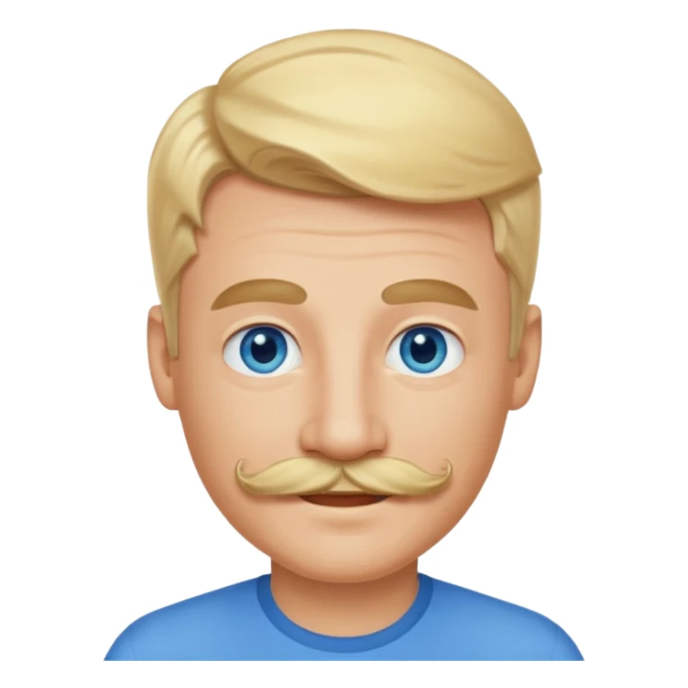 guy with blond hair, mustache, and blue eyes sticker