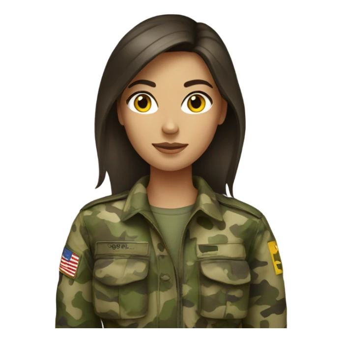 Brunette girl in camo sticker