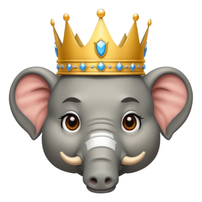 face of donald trump wearing a crown between an elephant face and a donkey face sticker