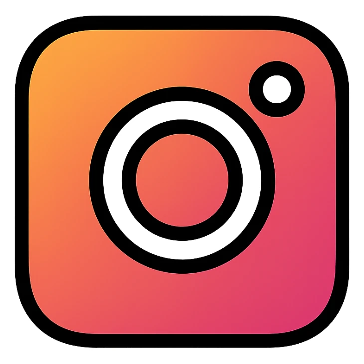 Instagram logo black and white clean icon style sticker