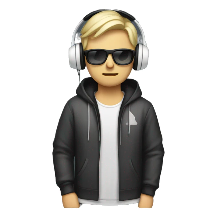 gamimg guy with white headset and controler wearing a hoodie sticker