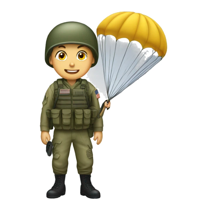 Military boy in parachute sticker