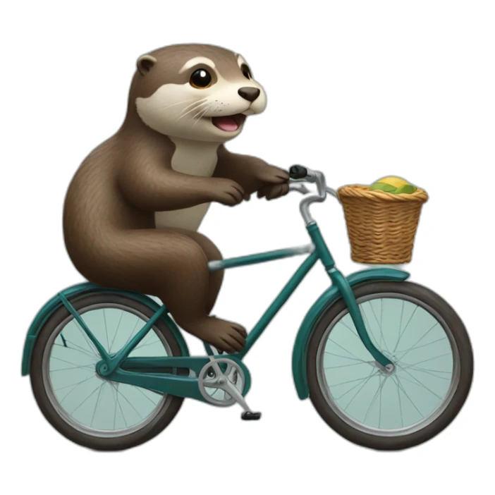 otter on a bike sticker