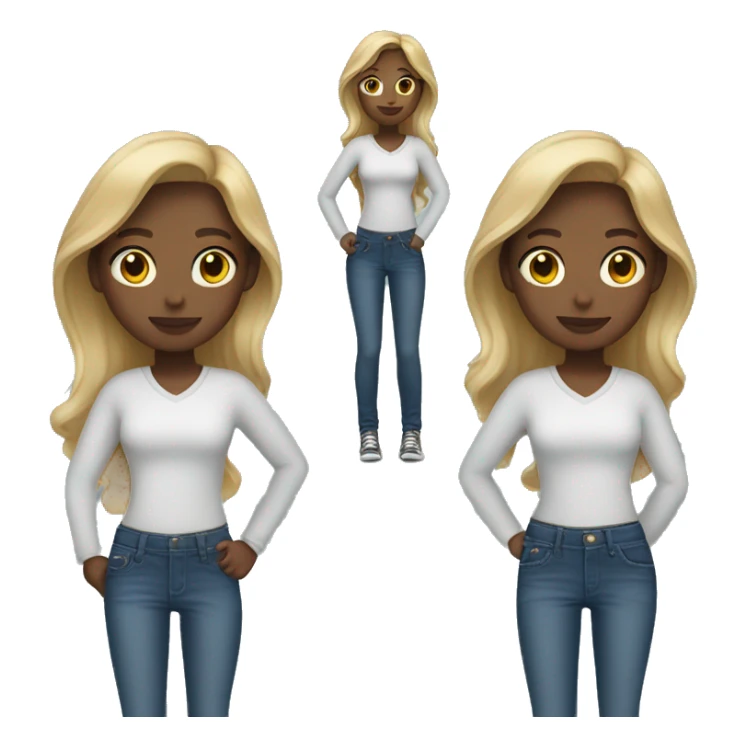 dark-skinned blonde girl in jeans sticker