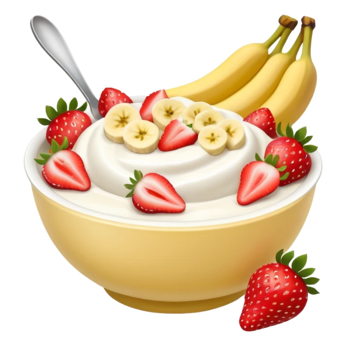 Yogurt bowl with strawberries and bananas sticker