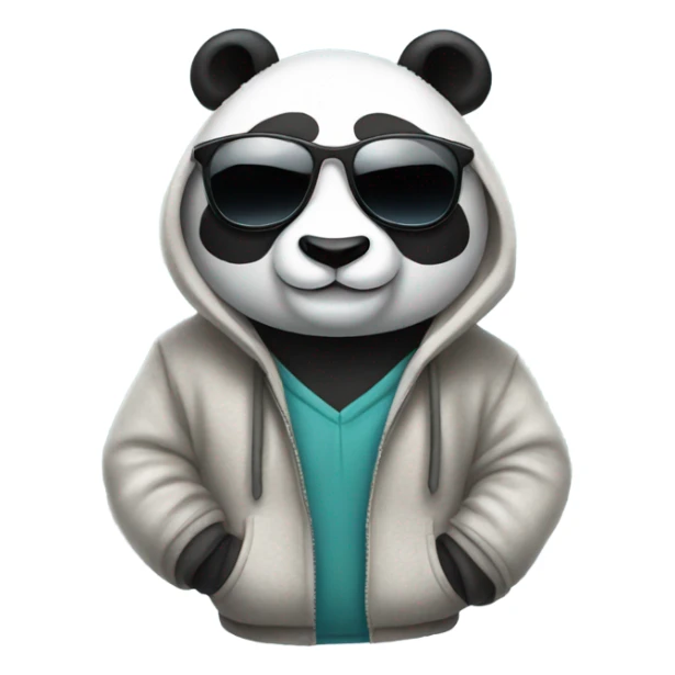 Create panda with sunglasses and a hoodie  sticker
