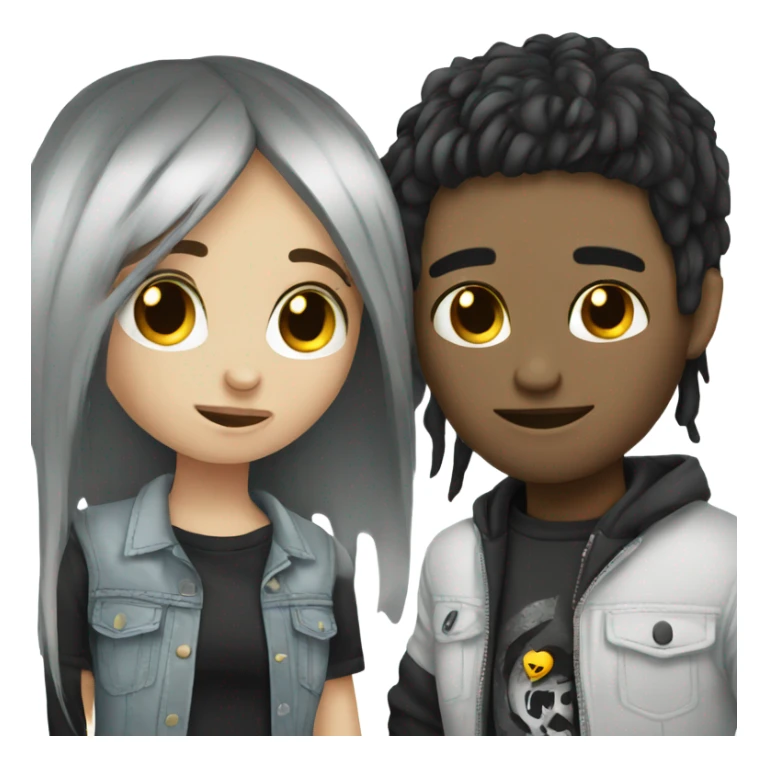 emo boy and emo girl in love  sticker